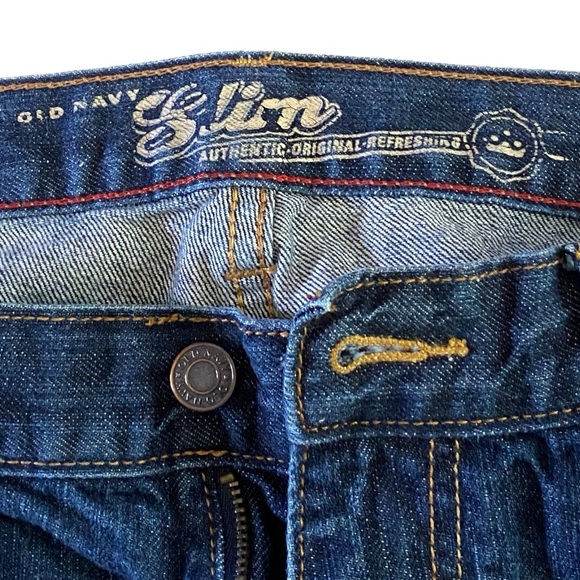 Old Navy Dark Denim Jeans Mens Sz 33x30 Straight Slim Bundle 100% Cotton - Picture 8 of 12